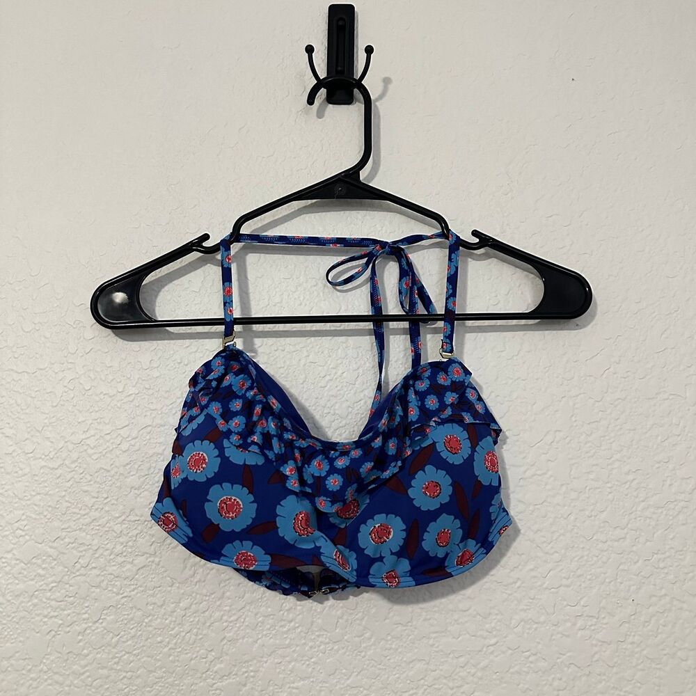 Kate Spade Blue Floral Bikini Top